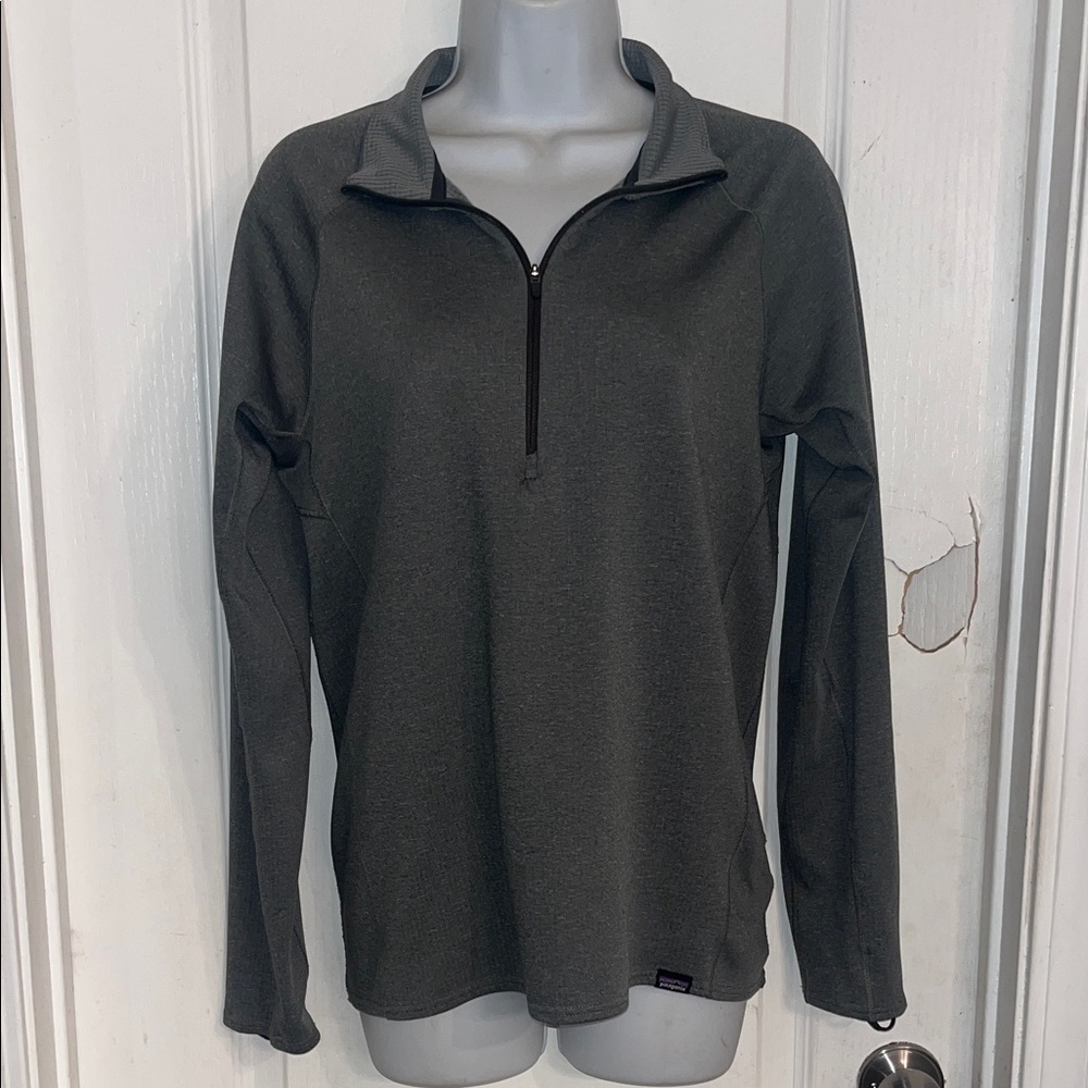 Patagonia Sweatshirt Mens size Sm Grey Quarter Zip Midweight Capilene Baselayer